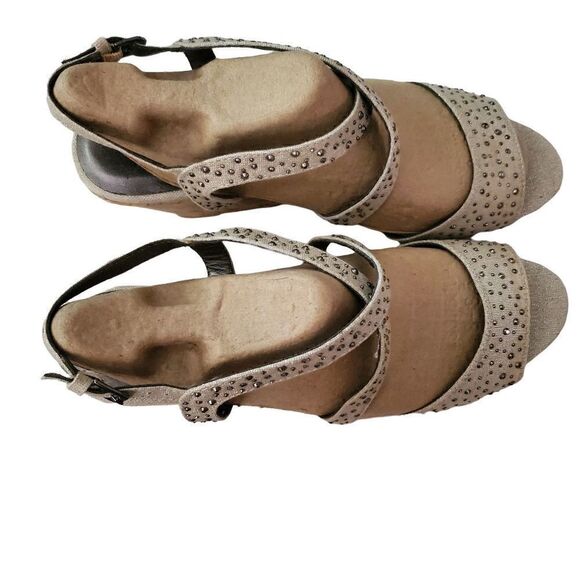 Maurices Linen Bling Wedge Sandals. Cork Size 11 - Picture 7 of 13